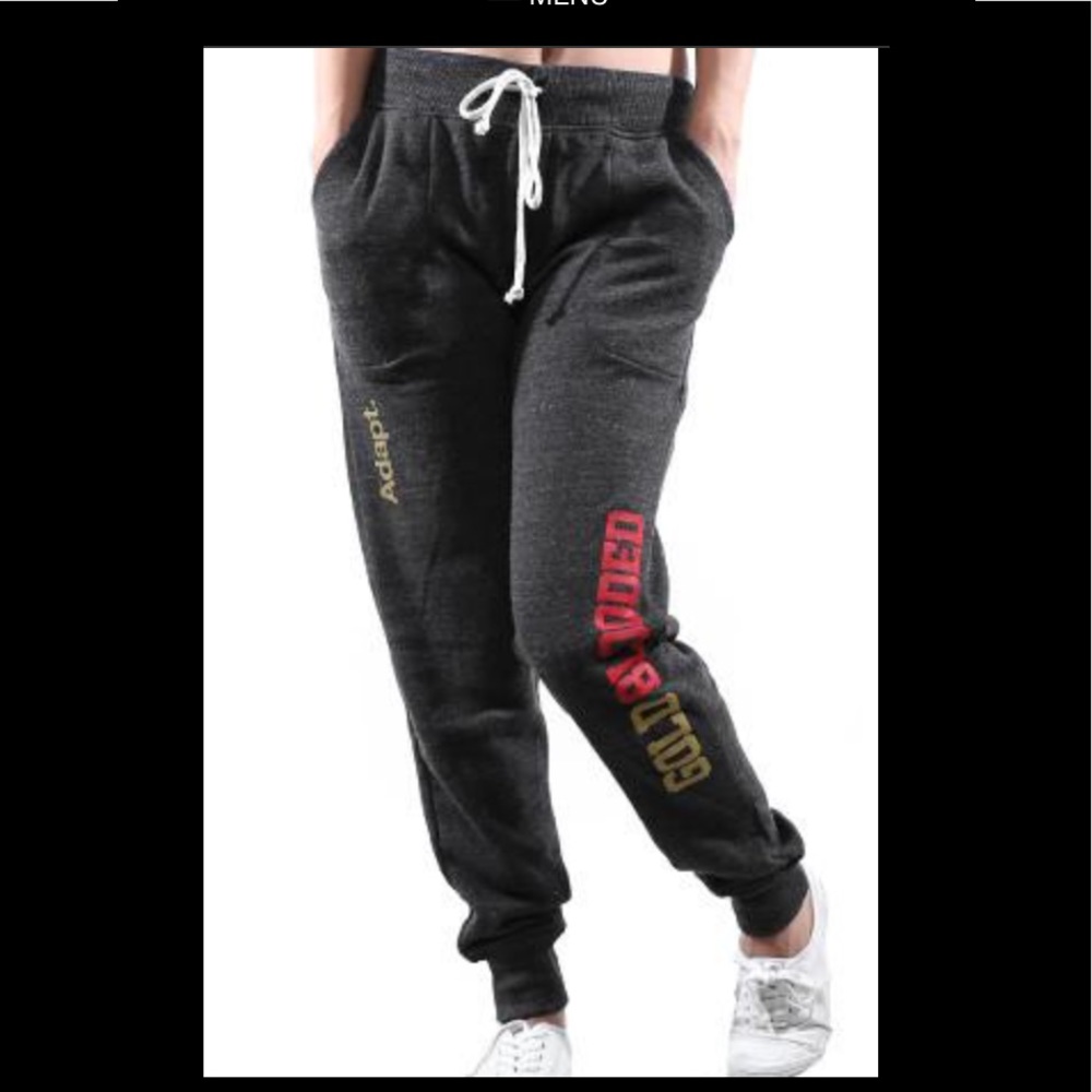 Ada Women's Black Joggers with Red and Gold Accents